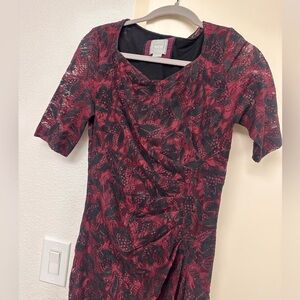 EUC like new Maeve burgundy and black lace dress